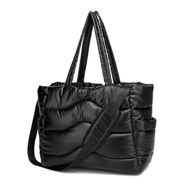 Y.U.M.C. Quilted Puffer Tote Bag for Women Stylish MultiWay Carrying Shoulder Bag with Laptop Compartment