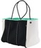 QOGiR Neoprene Multipurpose Beach Bag Tote with Inner Zipper Pocket Black Large