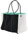 QOGiR Neoprene Multipurpose Beach Bag Tote with Inner Zipper Pocket Black Large
