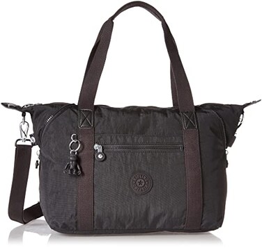 Kipling Womens Art Tote Bag Lightweight Weekender Nylon Travel Handbag Crossbody Bag Black Noir Medium US