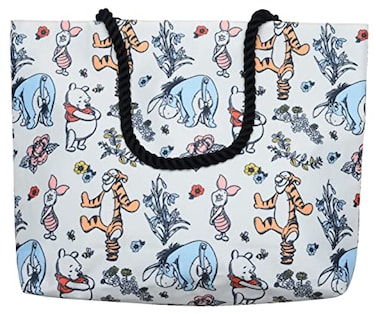 Disney Winnie the Pooh Tote Women Eeyore Piglet Tigger Floral Print Shoulder Bag