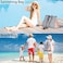 IBFUN Neoprene Bag Large Multipurpose Beach Bag Upgraded Neoprene Tote Bag with Inner Zipper Pocket for WomenBeachPoolPink Grey