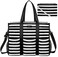 IBFUN Utility Tote Bag with 24 Exterior Interior Pockets Zip Top Teacher Tote Bag for TeacherWork WomenLarge