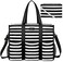 IBFUN Utility Tote Bag with 24 Exterior Interior Pockets Zip Top Teacher Tote Bag for TeacherWork WomenLarge