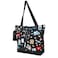 NGIL Medium Top Zipper Closure Canvas Tote Bag with Attached Matching Coin Purse For Moms and Nurses Nurse PrintBlack