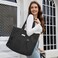 HOMESPON Large Canvas Tote Bag for Women Everything Bag with Pockets and Laptop Sleeve Black