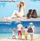 IBFUN Neoprene Bag Large Multipurpose Beach Bag Upgraded Neoprene Tote Bag with Inner Zipper Pocket for WomenBeachPoolCamo Green