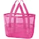 KPX Mesh Beach Bag Tote Bag for Women Large Foldable Mesh Swimming Bag with Pockets Sandproof WaterproofRose PinkPVC Pocket