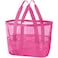 KPX Mesh Beach Bag Tote Bag for Women Large Foldable Mesh Swimming Bag with Pockets Sandproof WaterproofRose PinkPVC Pocket