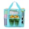 Yunaeduo Extra Large Mesh Beach Bag Lightweight Foldable Family Beach Bag with 9 Pockets for Toys Towels Vacation Essentials Blue