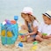 Yunaeduo Extra Large Mesh Beach Bag Lightweight Foldable Family Beach Bag with 9 Pockets for Toys Towels Vacation Essentials Blue