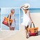 G4Free Beach Bag Large Beach Tote Bag Waterproof Sandproof with Zipper Foldable Tote for WomenSunset Print