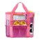 Yunaeduo Extra Large Mesh Beach Bag Lightweight Foldable Family Beach Bag with 9 Pockets for Toys Towels Vacation Essentials Pink