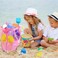 Yunaeduo Extra Large Mesh Beach Bag Lightweight Foldable Family Beach Bag with 9 Pockets for Toys Towels Vacation Essentials Pink