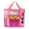 Yunaeduo Extra Large Mesh Beach Bag Lightweight Foldable Family Beach Bag with 9 Pockets for Toys Towels Vacation Essentials Pink