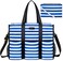 IBFUN Utility Tote Bag with 24 Exterior Interior Pockets Zip Top Teacher Tote Bag for TeacherWork WomenLarge