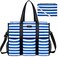 IBFUN Utility Tote Bag with 24 Exterior Interior Pockets Zip Top Teacher Tote Bag for TeacherWork WomenLarge