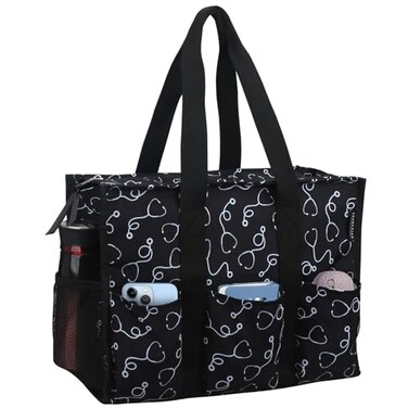 ABAMERICA Nurse Bags for Work Nursing Bag Multiple Pockets Waterproof Organizing Zip Top Clinical Bag for Nursing Students