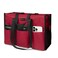 TOPDesign Utility Water Resistant Tote Bag with 13 Exterior Interior Pockets Top Zipper Closure Thick Bottom Support for Working Women Teachers Nurses Accountants Red