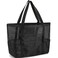 GYEUKHAM Mesh Beach Bag for Women SandResistant Pool Tote 9 Pockets 1 Inner Zip Foldable Family Travel Essentials