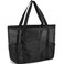 GYEUKHAM Mesh Beach Bag for Women SandResistant Pool Tote 9 Pockets 1 Inner Zip Foldable Family Travel Essentials