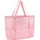 GYEUKHAM Mesh Beach Bag for Women SandResistant Pool Tote 9 Pockets 1 Inner Zip Foldable Family Travel Essentials