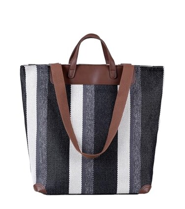 HFLZBRO Large Womens Work Tote Bag 13inch Laptop CompartmentCanvas Shoulder Bag for Office Daily UseFoldable Tote Bag with Spacious Storage BLACK Large