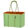 QOGiR Neoprene Multipurpose Beach Bag Tote with Inner Zipper Pocket Green and OrangeLarge