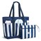 G4Free Beach BagWaterproof Beach Tote Pool Bags for WomenLarge Capacity Foldable for Weekender Travel Blue white stripe
