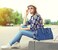 QOGiR Neoprene Multipurpose Beach Bag Tote with Inner Zipper Pocket Blue Large
