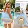 PASMAN Mesh Beach Bag for Women with Towel Straps Large RinseThrough Beach Tote for Pool Cruise Vacation EssentialsBlue