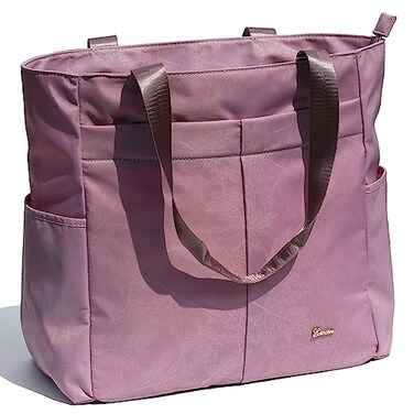 ESVAN Original Floral Tote Bag Large Shoulder Bag with Multi Pockets for Gym Travel Beach Daily Bags A5