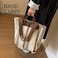 HFLZBRO Large Womens Work Tote Bag 13inch Laptop CompartmentCanvas Shoulder Bag for Office Daily UseFoldable Tote Bag with Spacious Storage WHITE Large