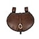 Mythrojan Medieval Leather Belt Bag with Solid Brass Buckle ideal for SCA LARP reenactment Ren fair Full Grain Leather Brown 65 x 95 Brown