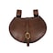 Mythrojan Medieval Leather Belt Bag with Solid Brass Buckle ideal for SCA LARP reenactment Ren fair Full Grain Leather Brown 65 x 95 Brown