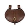 Mythrojan Medieval Leather Belt Bag with Solid Brass Buckle ideal for SCA LARP reenactment Ren fair Full Grain Leather Brown 65 x 95 Brown
