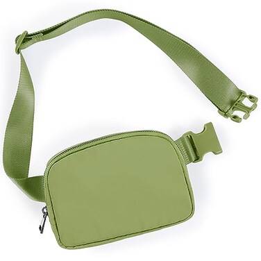 ODODOS Unisex Mini Belt Bag with Adjustable Strap Small Fanny Pack for Workout Running Traveling Hiking Olive