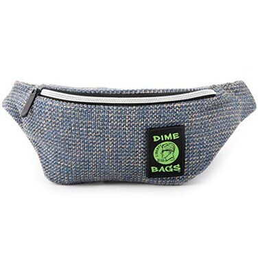 Dime Bags Fanny Pack Durable Hempster Exterior Compact Lightweight Waist Bag with Adjustable Strap for Everyday Use Travel Hidden Pocket Interchangeable Patch Sky