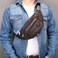 NIUCUNZH Genuine Leather Fanny Pack HandMade Durable cowhide Waist Bag Lots of Antitheft zipper pocket Coffee