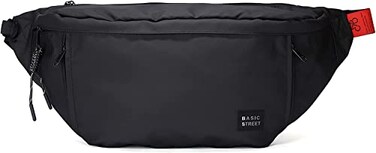 SYCNB Large Crossbody Fanny Pack for Women MenWater Resistant Waist Bag Pack with Adjustable Strap 5Zipper PocketsBlackMedium