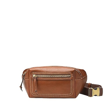 Fossil Mens Fletcher Leather Belt Bag Medium Brown Model MBG9612210