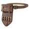 HiiFeuer 3PCs Medieval Alchemy Faux Leather Belt Bag Set with 5 Cork Potion Vials Fantasy Embossed Wizard Belt Brown A