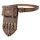 HiiFeuer 3PCs Medieval Alchemy Faux Leather Belt Bag Set with 5 Cork Potion Vials Fantasy Embossed Wizard Belt Brown A