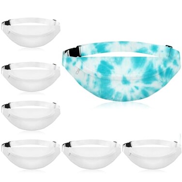 Silkfly Cotton Fanny Pack in White 6 Pack Perfect for Tie Dye Kits Parties and Large Groups