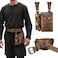 EpicCos 2PCs Magic Alchemy Belt Bag Set Fantasy Embossed Belt with Belt Pouch and 2 Cork Potion Bottles Wizard for Ren Faire Brown A