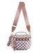 MEISEY Checkered Crossbody Bag Bum Bag For WomenSpacious Checkered Purse Fanny PacksUpgraded Version With Carry Handle Handle Checkered Coffee