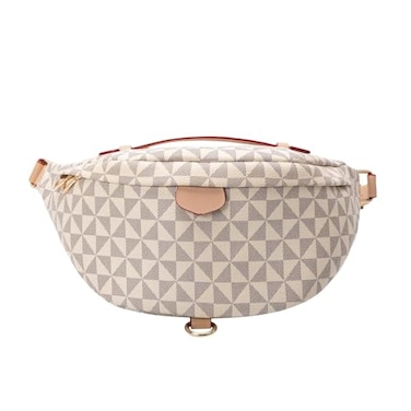 Xehuro Womens Checkered Multi Color Fanny Pack Beige1