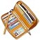 Lavemi Womens RFID Blocking 100 Leather Large Capacity Zip Around Wallet Phone Holder Clutch Travel Purse WristletLarge Size Pebbled Yellow