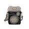 CHALA Dazzled Cell Phone Crossbody PurseWomen PU Leather Multicolor Handbag with Adjustable Strap Starburst black