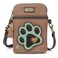 CHALA Dog Collection Cell Phone Crossbody PurseWomen PU LeatherCanvas Multicolor Handbag with Adjustable Strap Paw Print teal brown